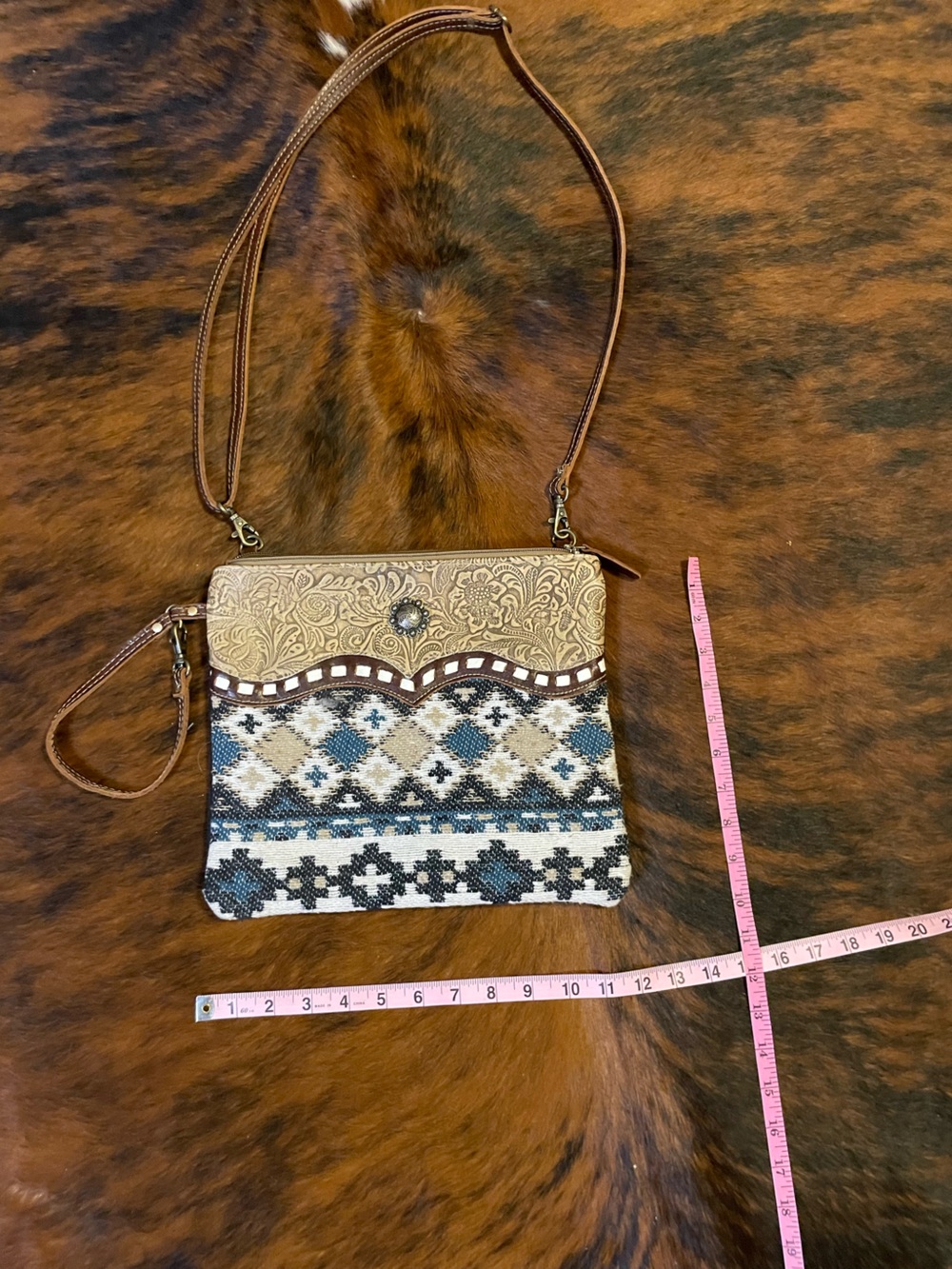 Myra Bag Tincture Crossbody features hand-tooled leather - Picture 5 of 6